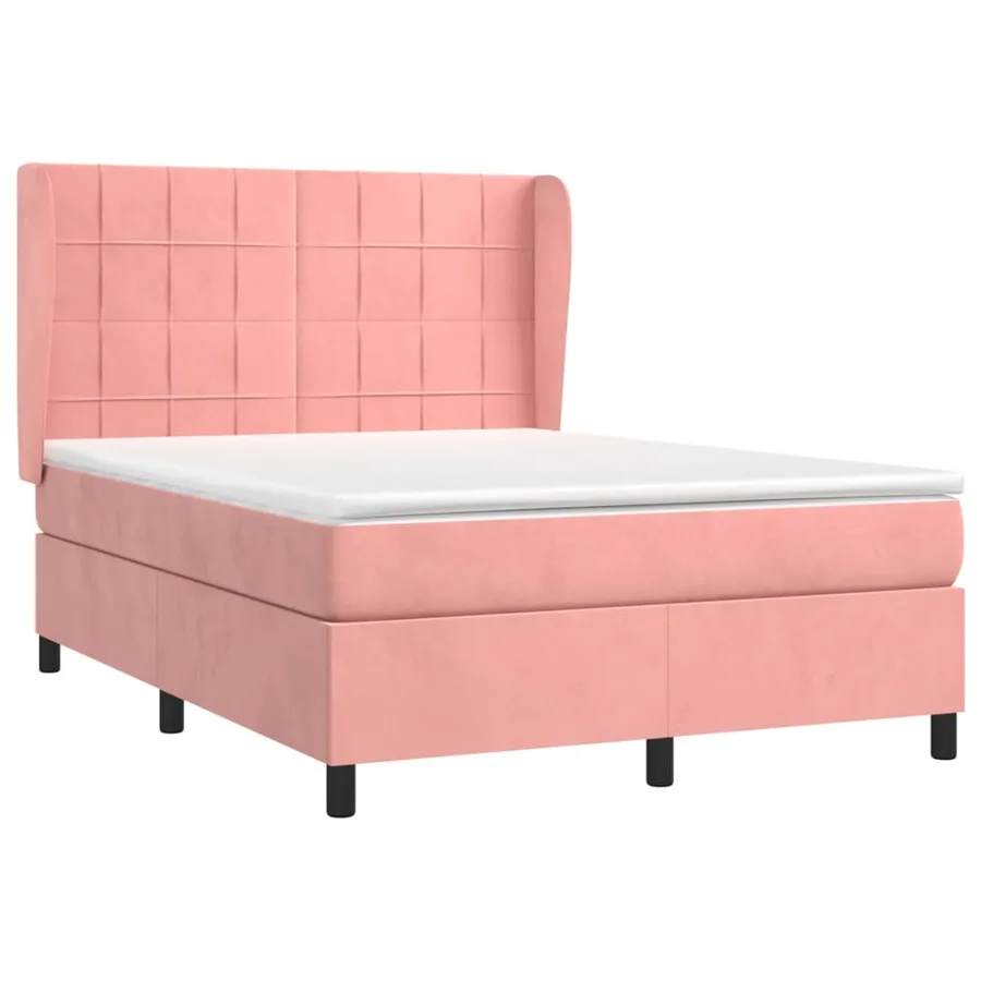 Sommier à lattes de lit avec matelas Rose 140x200 cm Velours - 3