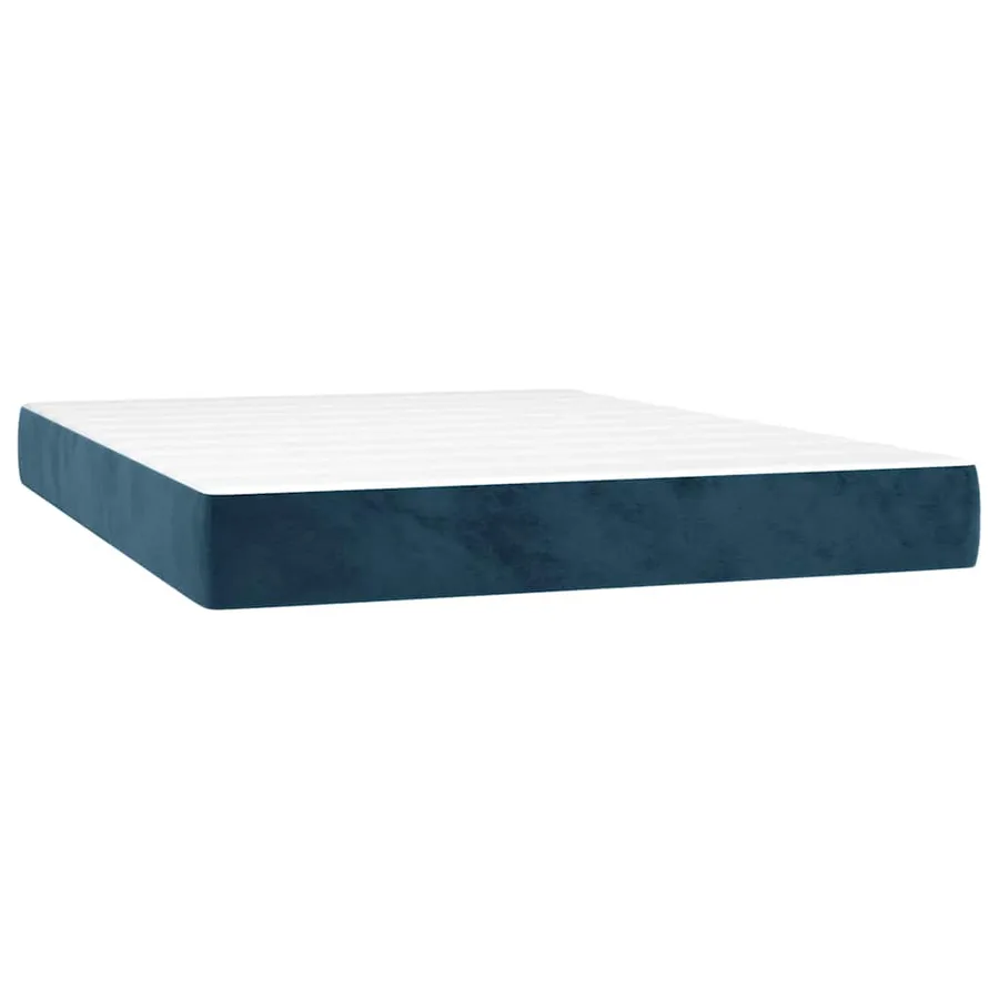 Sommier à lattes de lit matelas et LED Bleu foncé 140x200 cm - 6