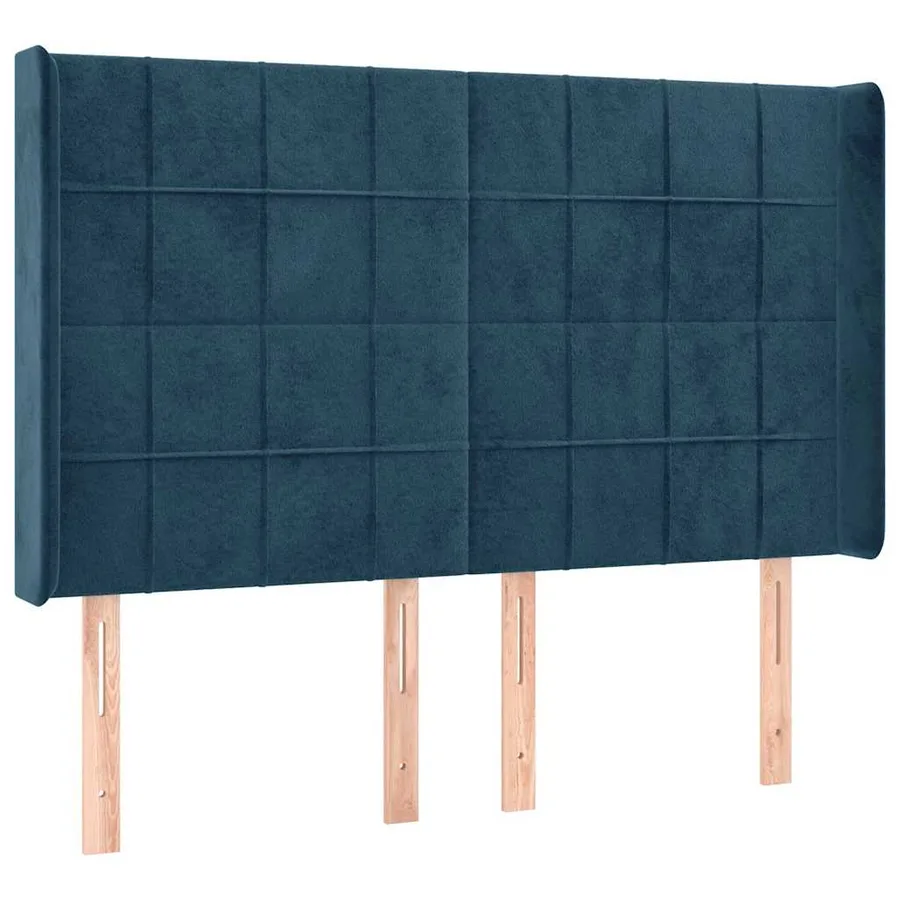 Sommier à lattes de lit matelas et LED Bleu foncé 140x200 cm - 7