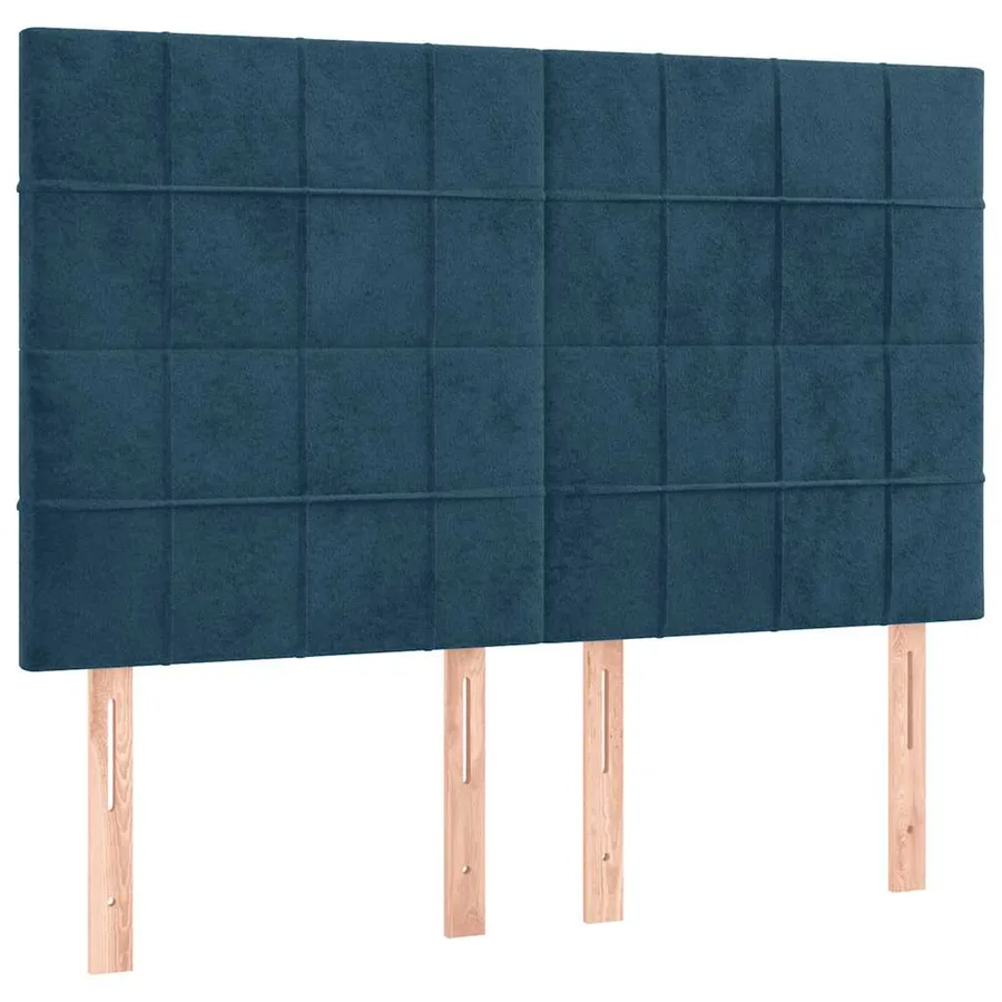 Cadre de lit sans matelas bleu foncé 140x200 cm velours - 8