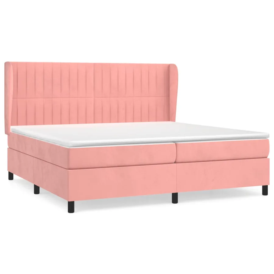 Sommier à lattes de lit avec matelas Rose 200x200 cm Velours - 2