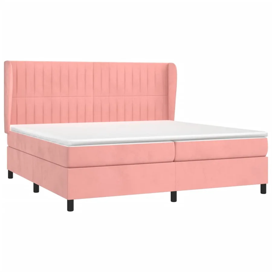 Sommier à lattes de lit avec matelas Rose 200x200 cm Velours - 3