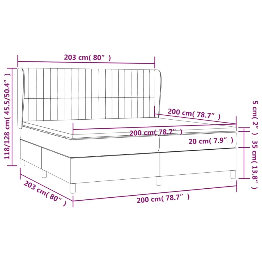 Sommier à lattes de lit avec matelas Rose 200x200 cm Velours - 7