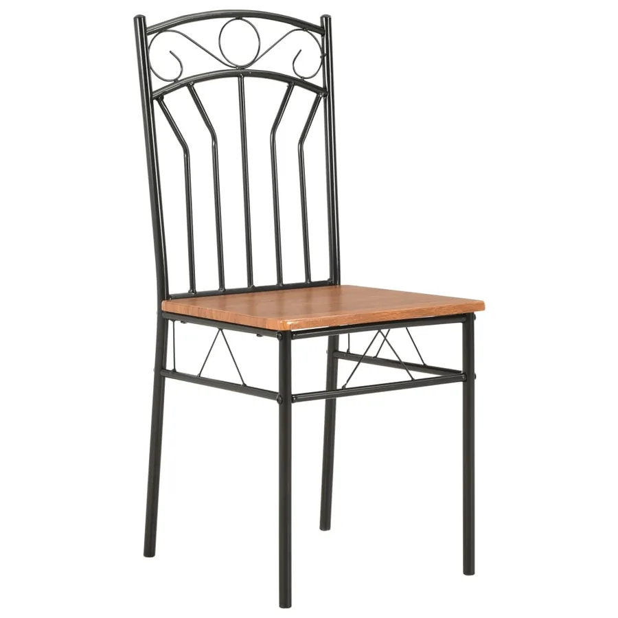 Chaises à manger lot de 2 marron MDF - 2