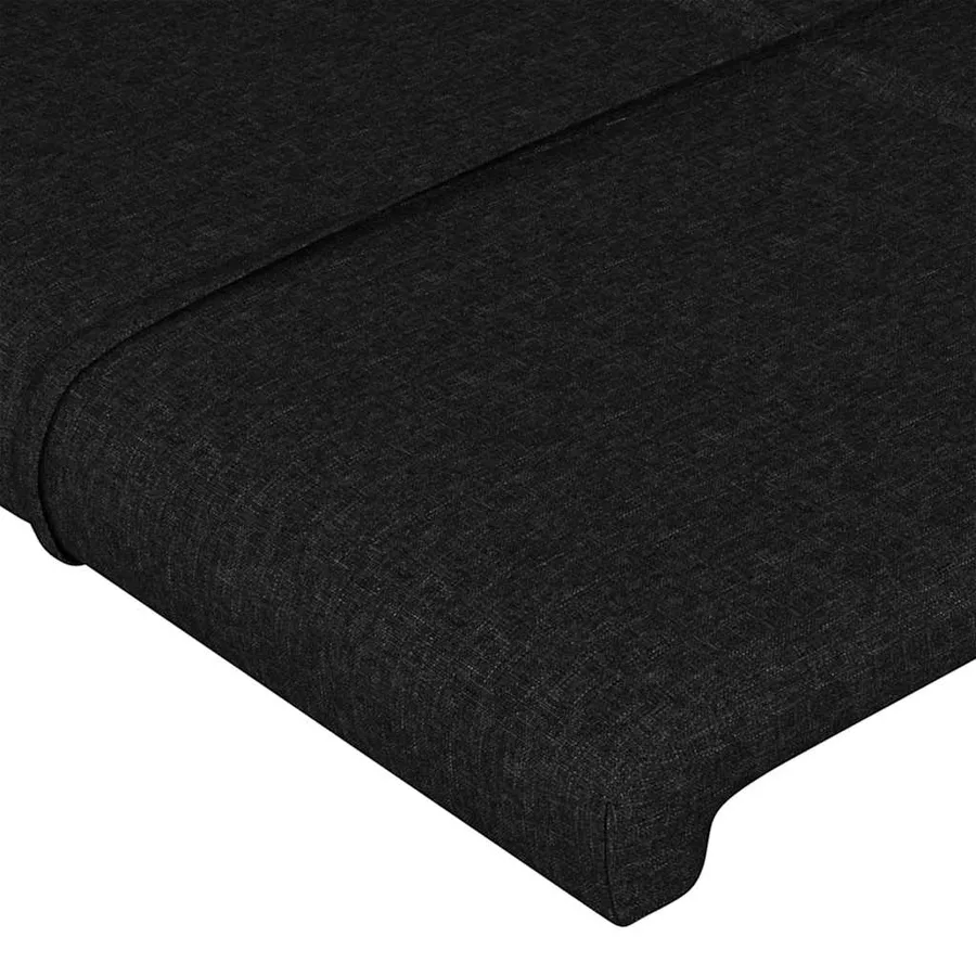 Cadre de lit sans matelas noir 140x200 cm tissu - 10