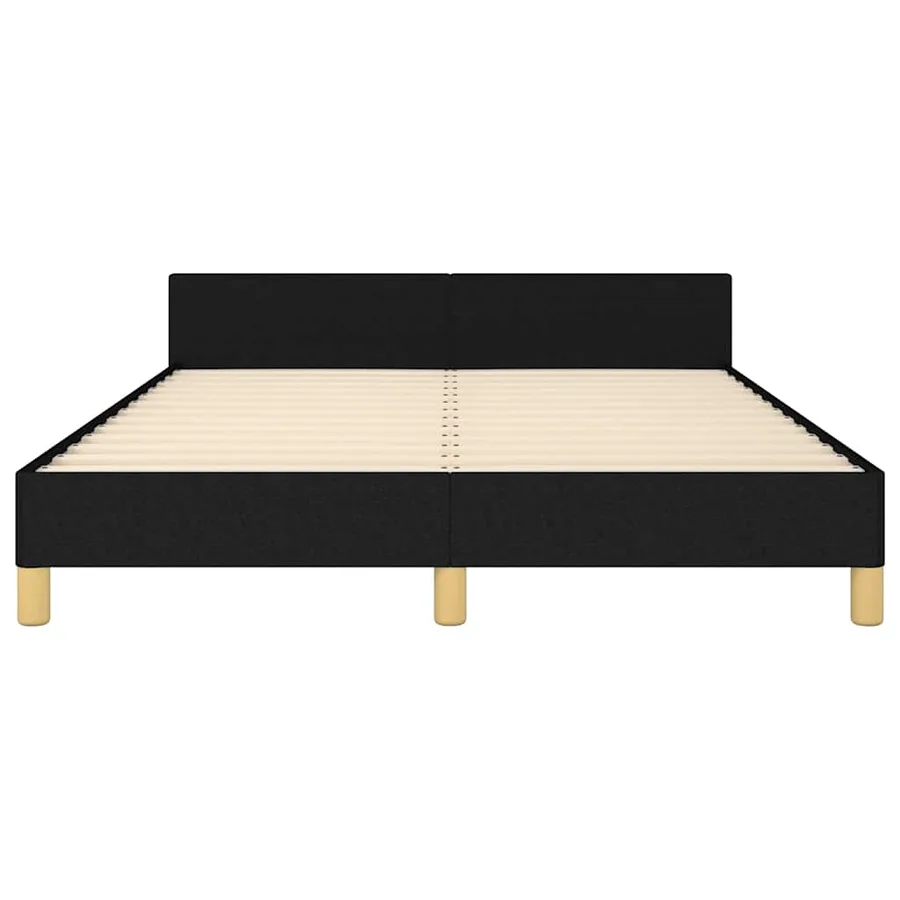 Cadre de lit sans matelas noir 140x200 cm tissu - 6