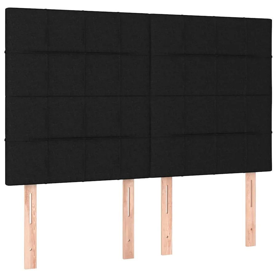 Cadre de lit sans matelas noir 140x200 cm tissu - 9