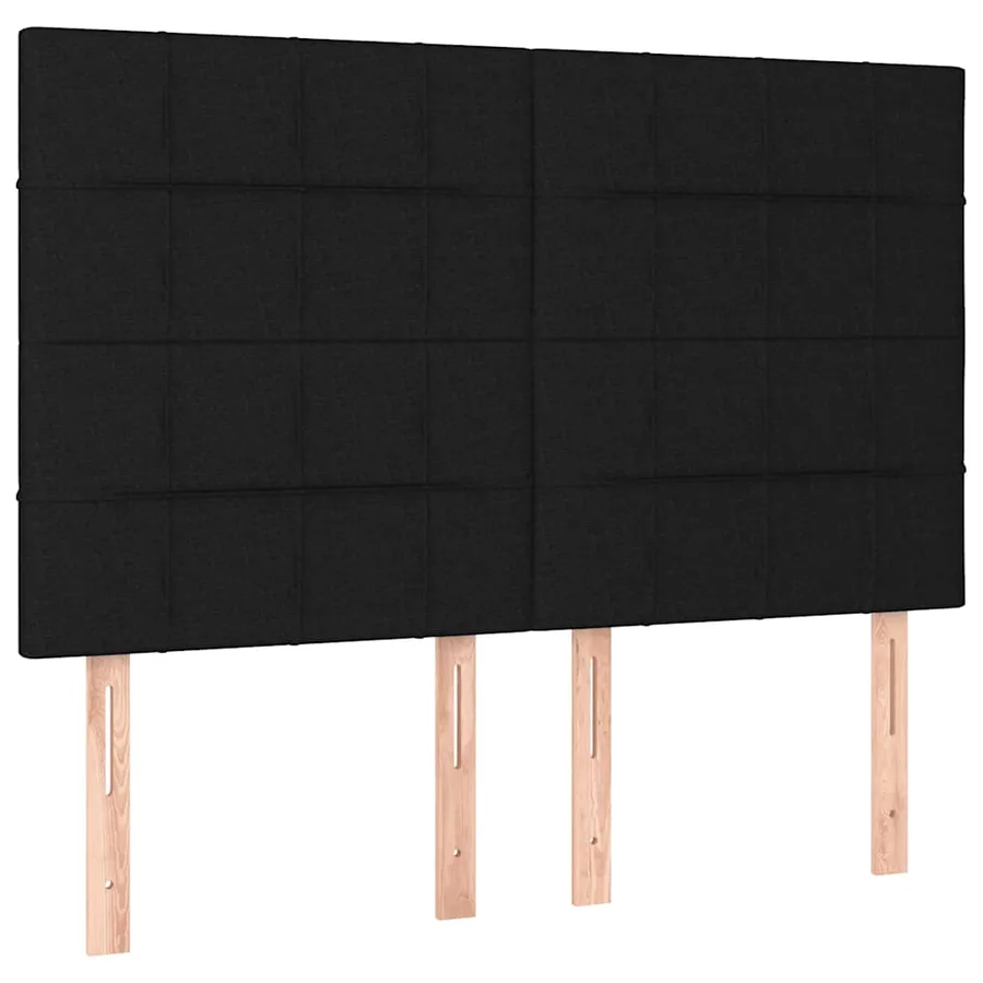 Sommier à lattes de lit avec matelas Noir 140x200 cm Tissu - 5