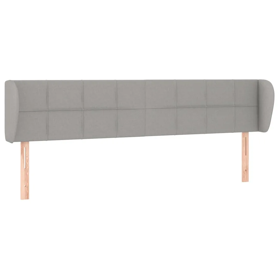 Tête de lit avec oreilles Gris clair 163x23x78/88 cm Tissu - 2