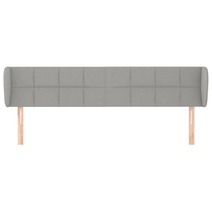 Tête de lit avec oreilles Gris clair 163x23x78/88 cm Tissu - 3