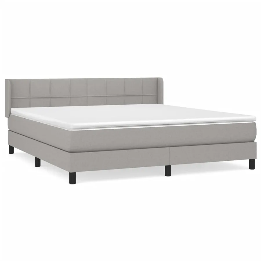 Sommier à lattes de lit avec matelas Gris clair 160x200cm Tissu - 2
