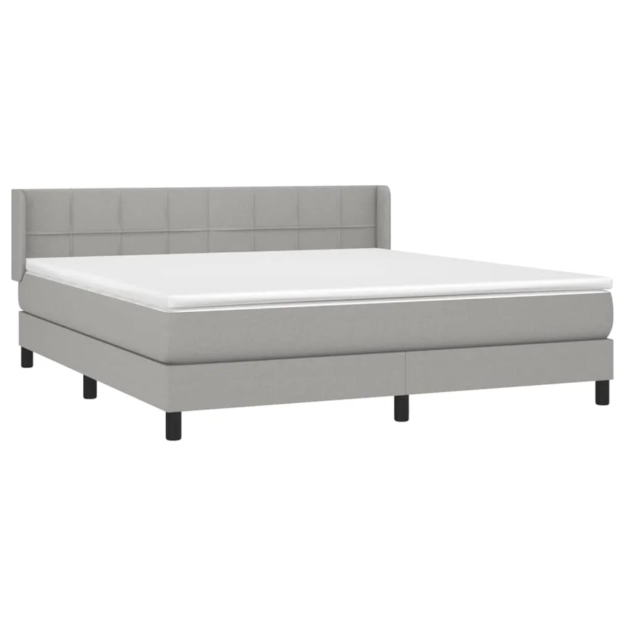 Sommier à lattes de lit avec matelas Gris clair 160x200cm Tissu - 3