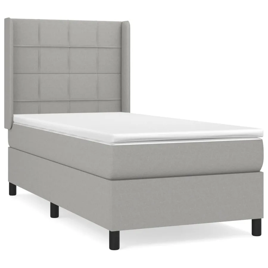 Sommier à lattes de lit avec matelas Gris clair 80x200 cm Tissu - 2