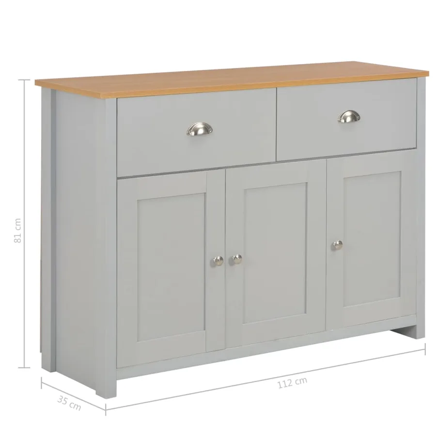 Buffet Gris 112x35x81 cm - 11