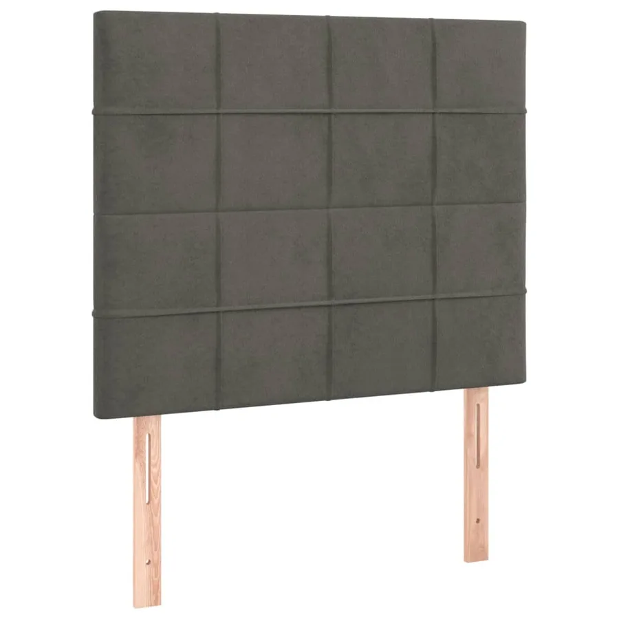Cadre de lit sans matelas gris foncé 90x190 cm velours - 9