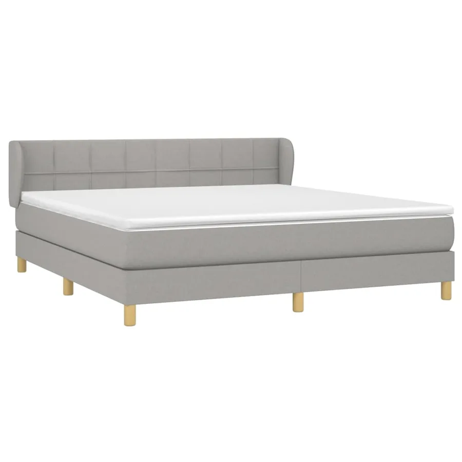 Sommier à lattes de lit avec matelas Gris clair 160x200cm Tissu - 3