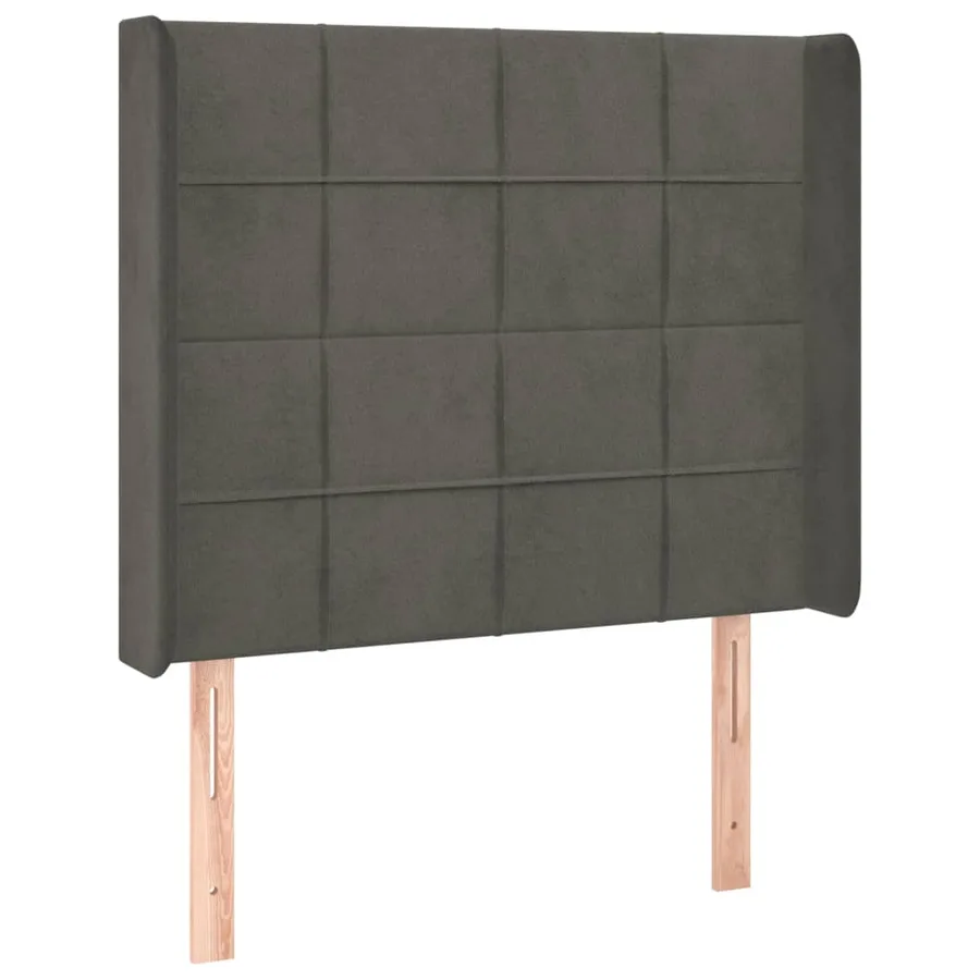 Sommier à lattes de lit matelas LED Gris foncé 90x190cm Velours - 7
