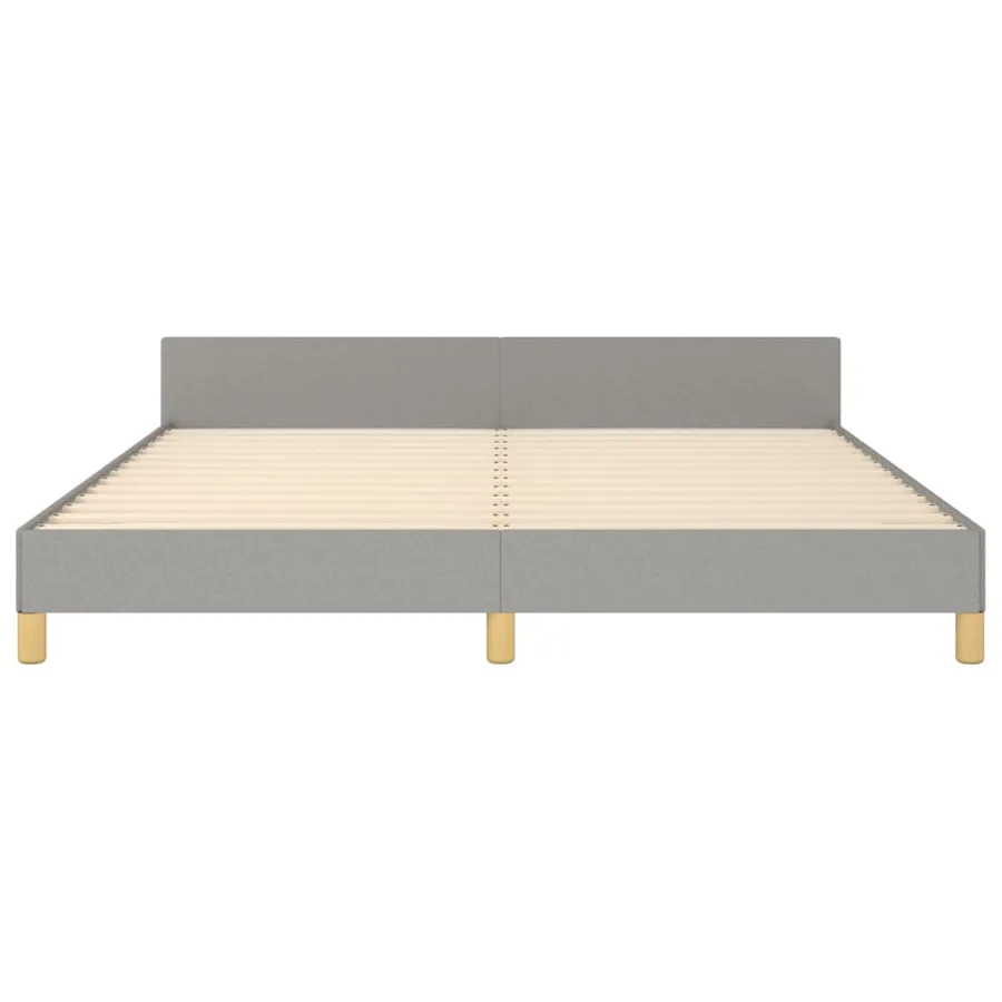Cadre de lit sans matelas gris clair 160x200 cm tissu - 6