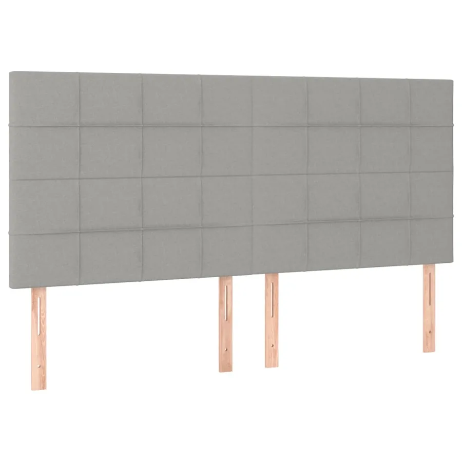 Cadre de lit sans matelas gris clair 160x200 cm tissu - 9