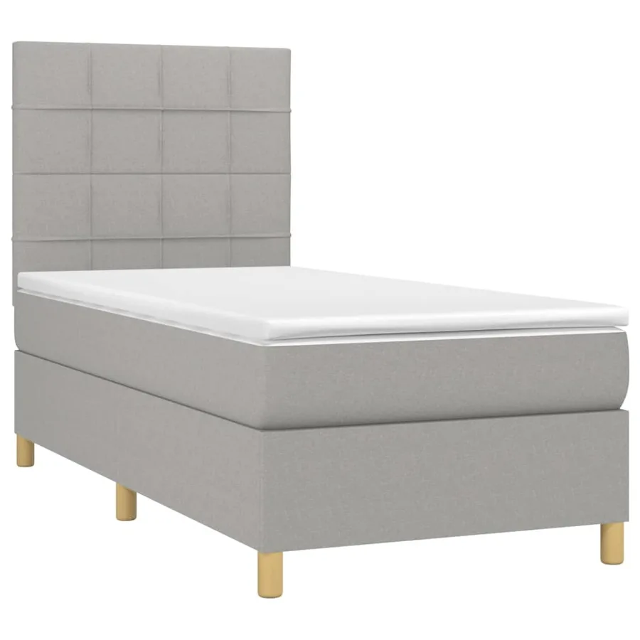 Sommier à lattes de lit et matelas et LED Gris clair 80x200cm - 3