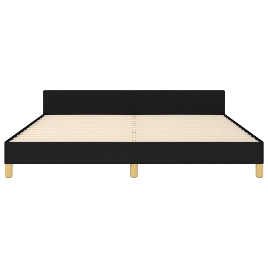 Cadre de lit sans matelas noir 160x200 cm tissu - 6