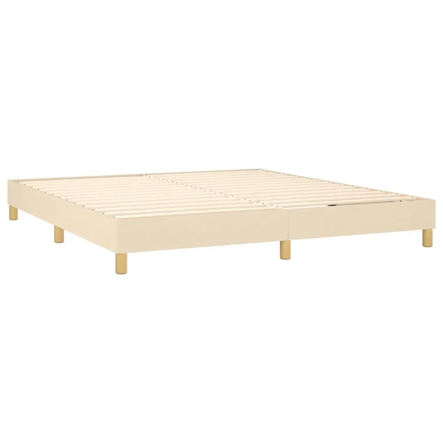 Sommier à lattes de lit avec matelas Crème 160x200 cm Tissu - 4
