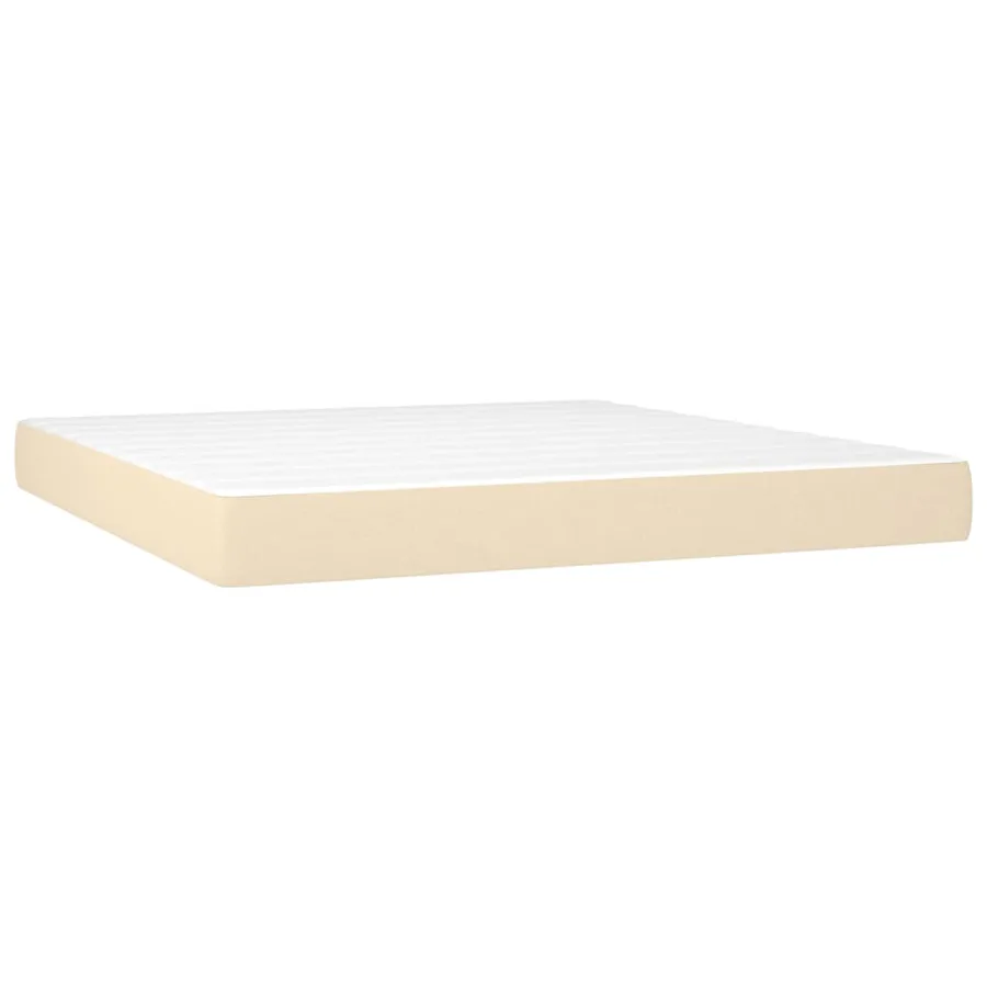 Sommier à lattes de lit avec matelas Crème 160x200 cm Tissu - 5