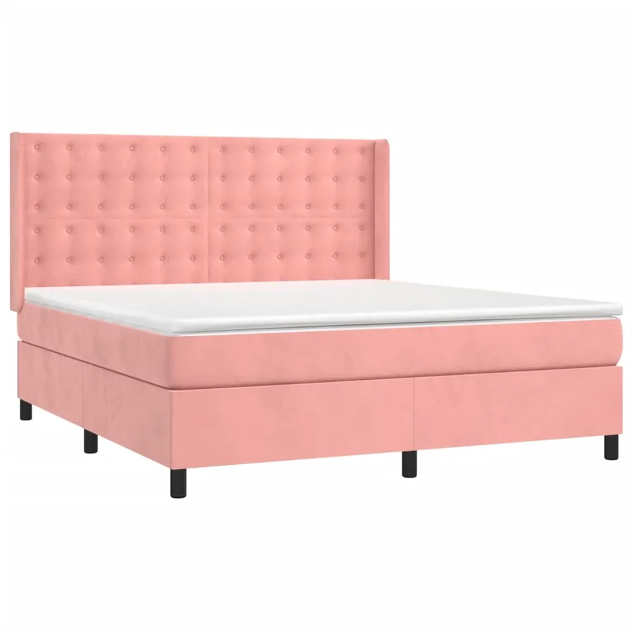 Sommier à lattes de lit avec matelas Rose 160x200 cm Velours - 3