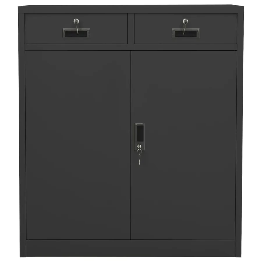 Armoire de bureau Anthracite 90x40x102 cm Acier - 2
