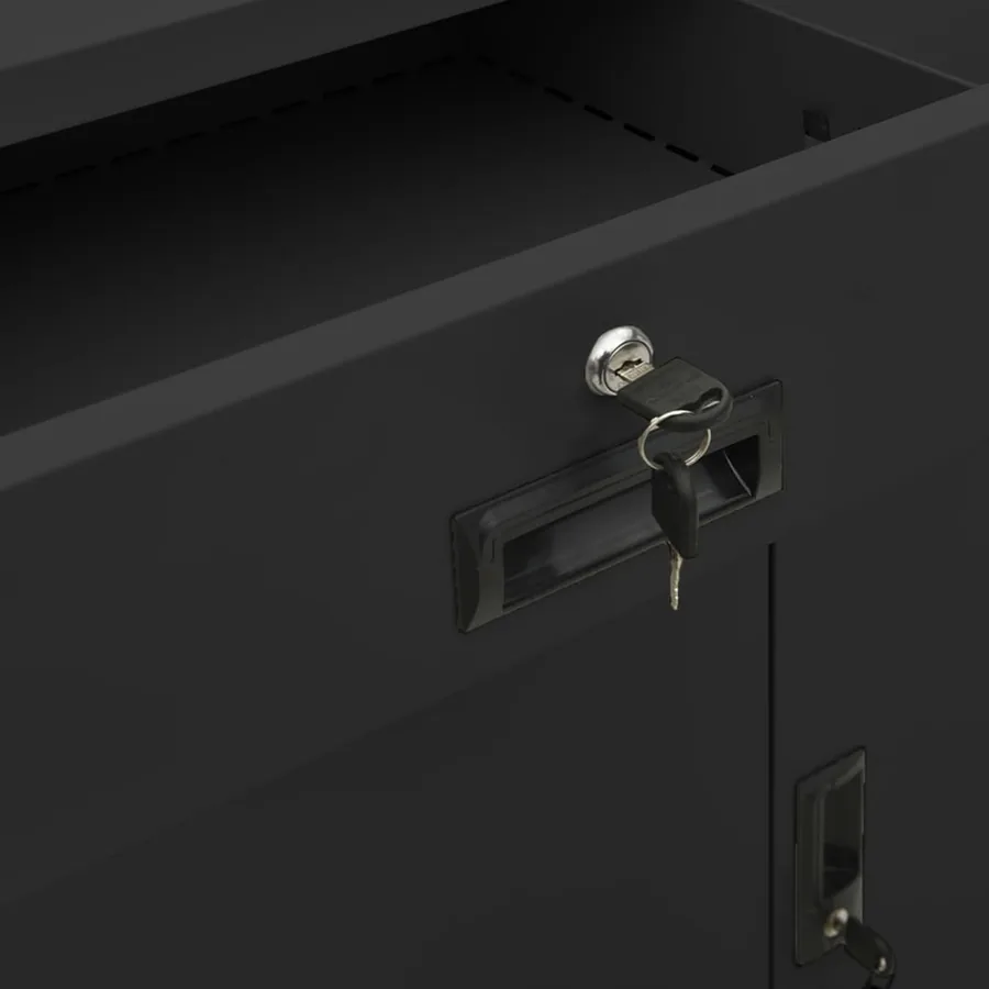 Armoire de bureau Anthracite 90x40x102 cm Acier - 9
