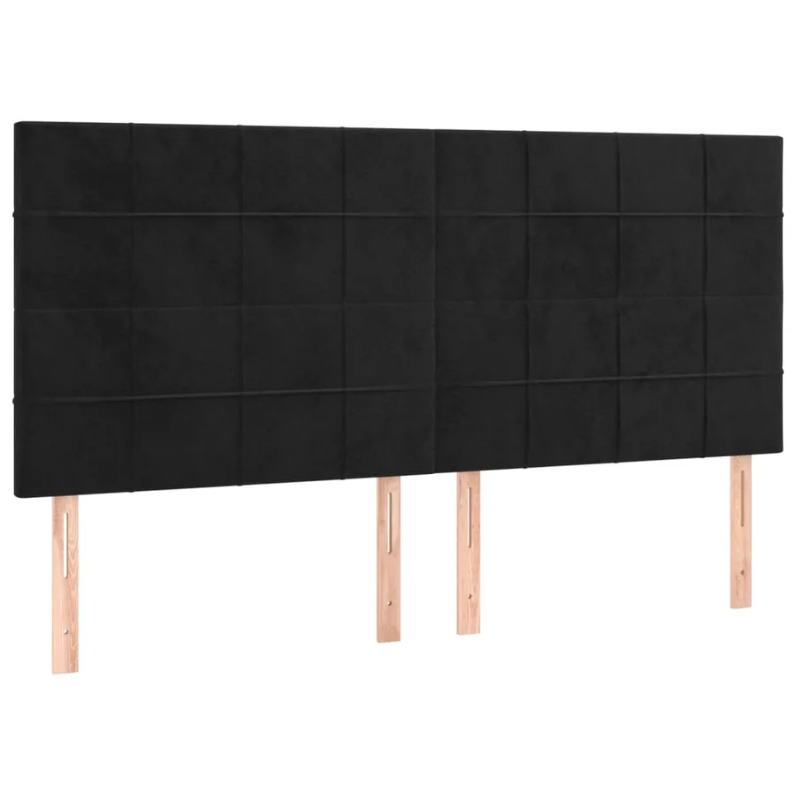 Sommier à lattes de lit avec matelas Noir 180x200 cm Velours - 6