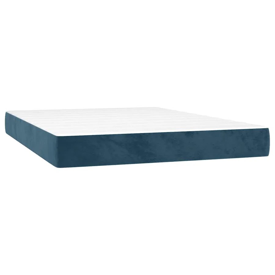 Sommier à lattes de lit avec matelas LED Bleu foncé 140x190 cm - 6