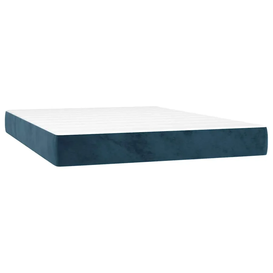 Sommier à lattes de lit avec matelas LED Bleu foncé 140x200 cm - 6