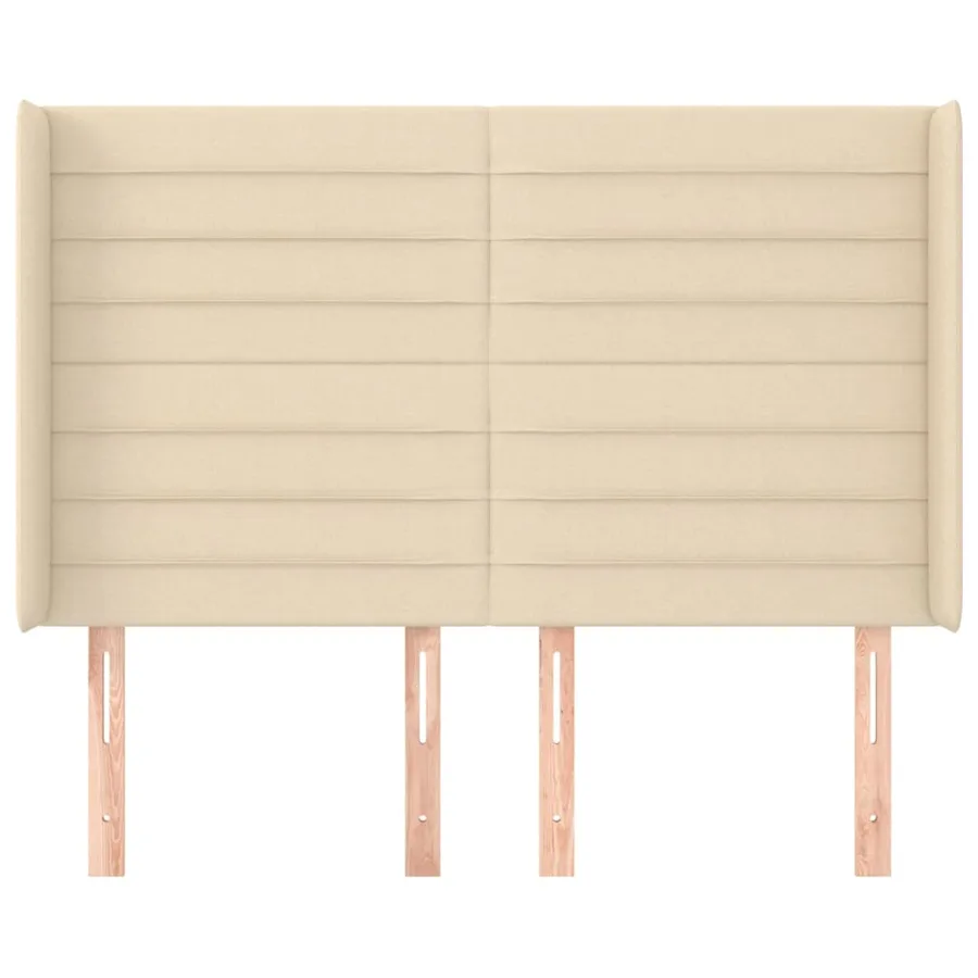 Tête de lit avec oreilles Crème 147x16x118/128 cm Tissu - 3