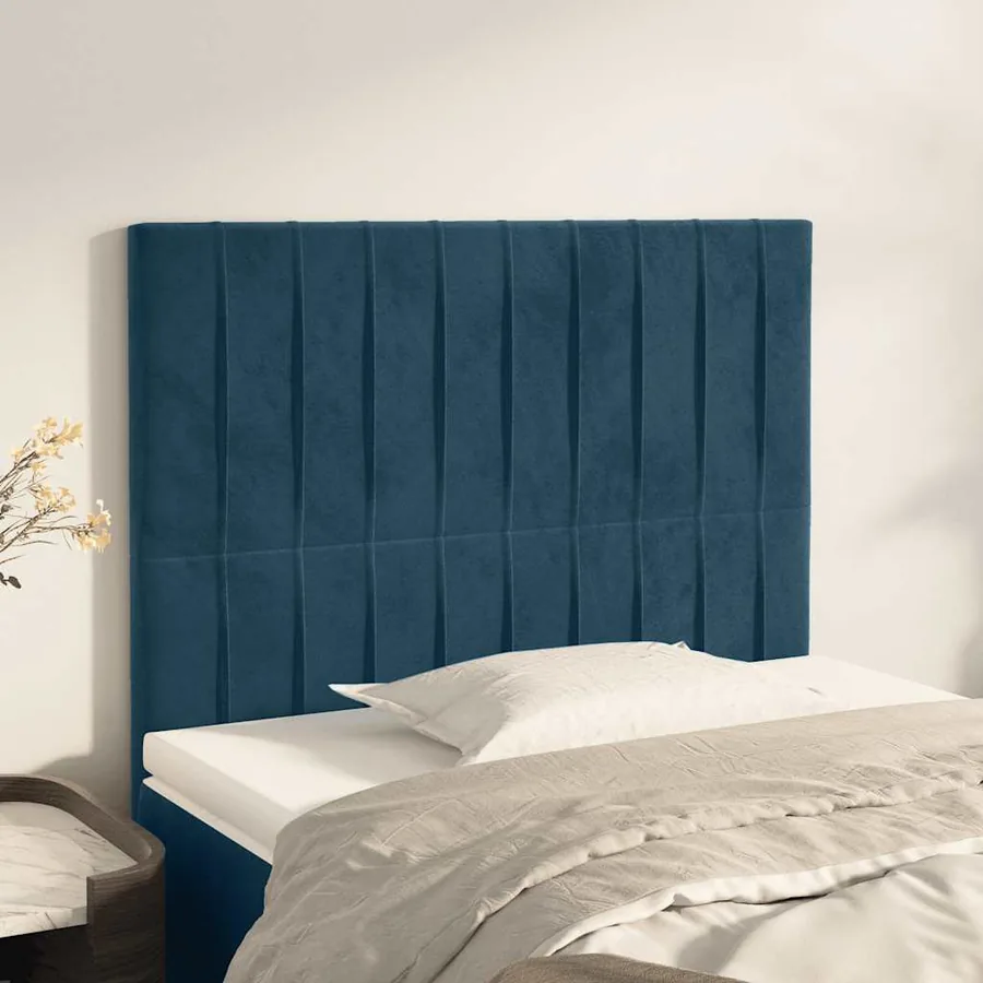 Tête de lit Bleu foncé 90x5x118/128 cm Velours