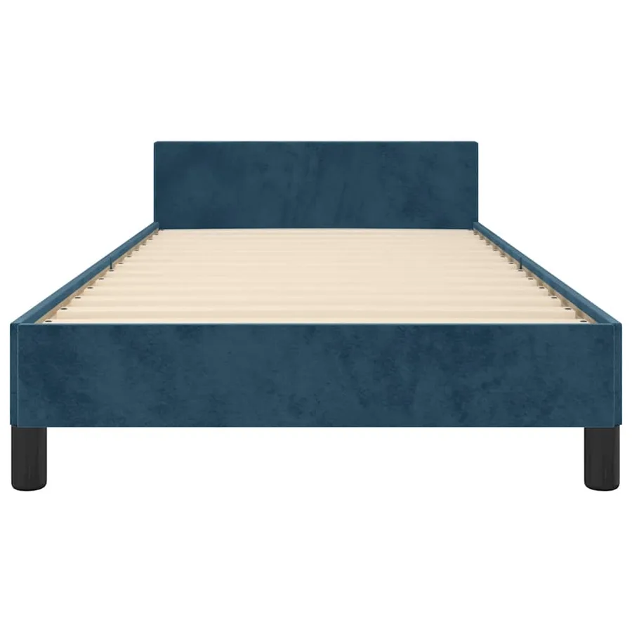 Cadre de lit sans matelas bleu foncé 90x200 cm velours - 6