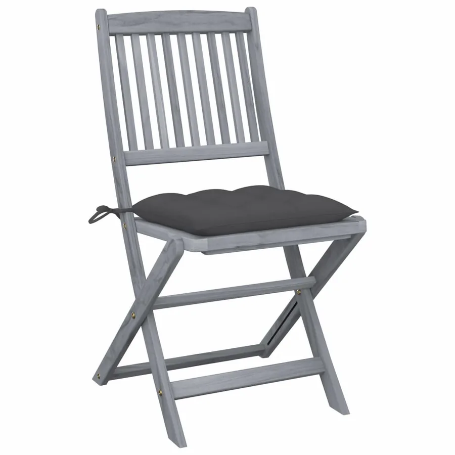 Chaises pliables d'extérieur lot de 4 et coussins Bois d'acacia - 2