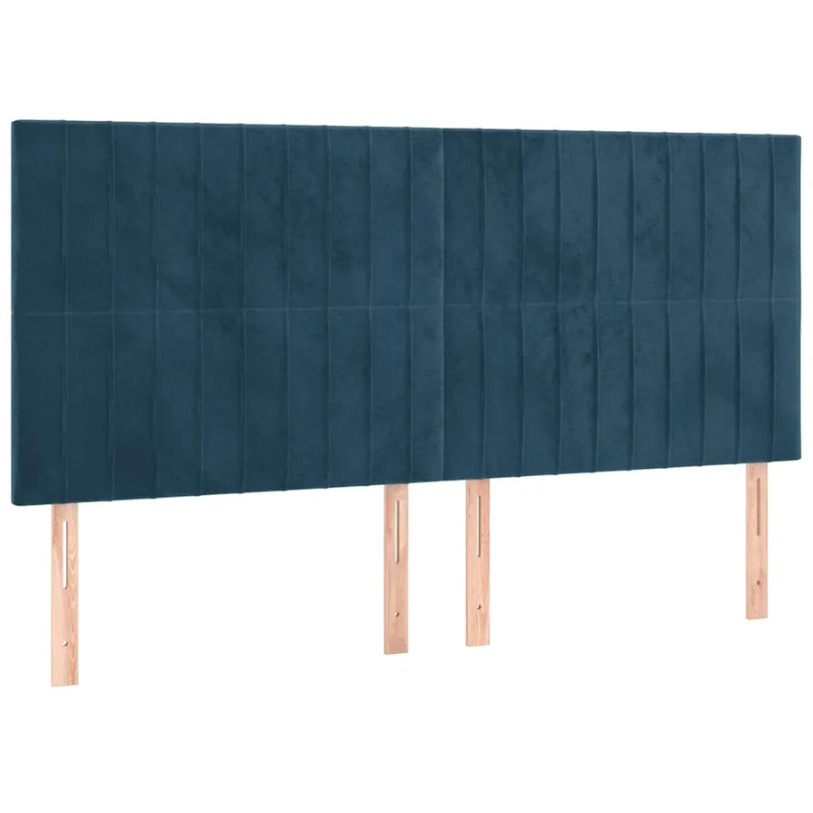 Sommier à lattes de lit et matelas Bleu foncé 180x200cm Velours - 6