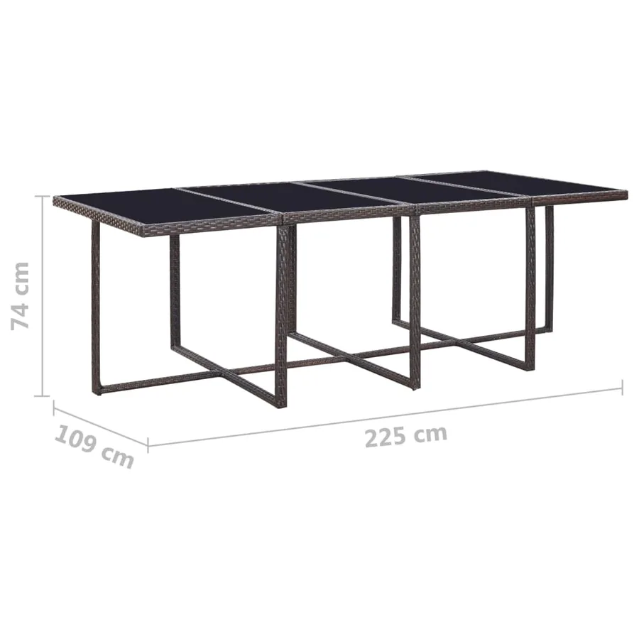 Ensemble à manger d'extérieur et coussins 13 pcs Résine tressée - 17