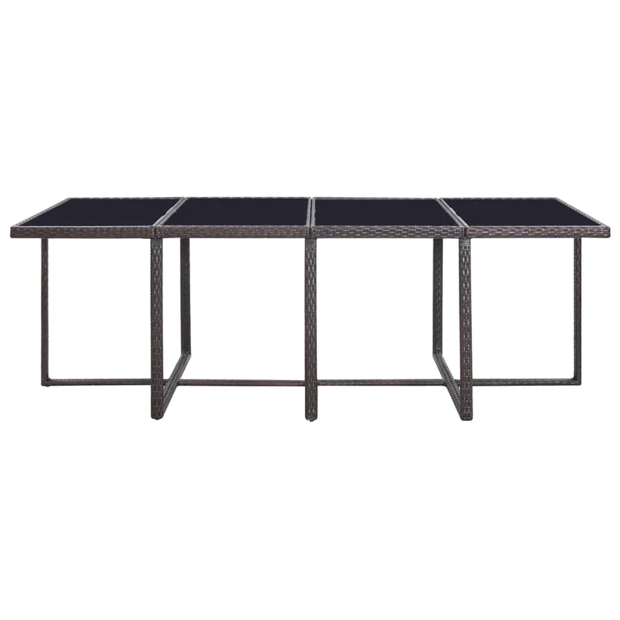 Ensemble à manger d'extérieur et coussins 13 pcs Résine tressée - 6