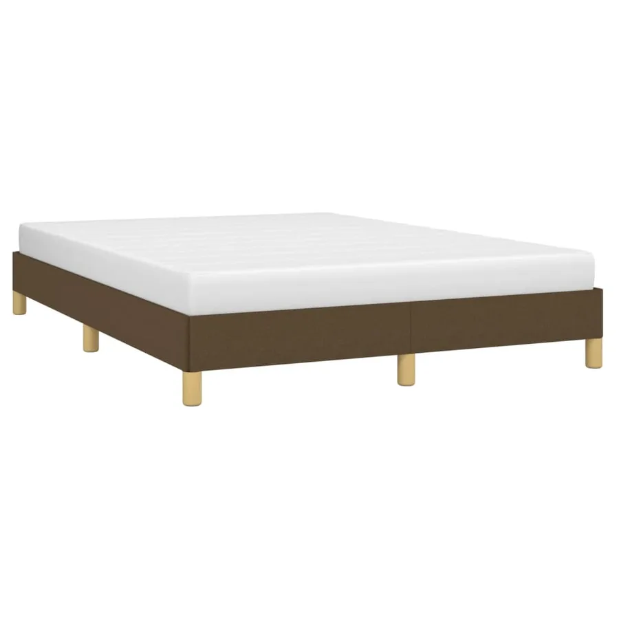 Cadre de lit sans matelas marron foncé 160x200 cm tissu - 3