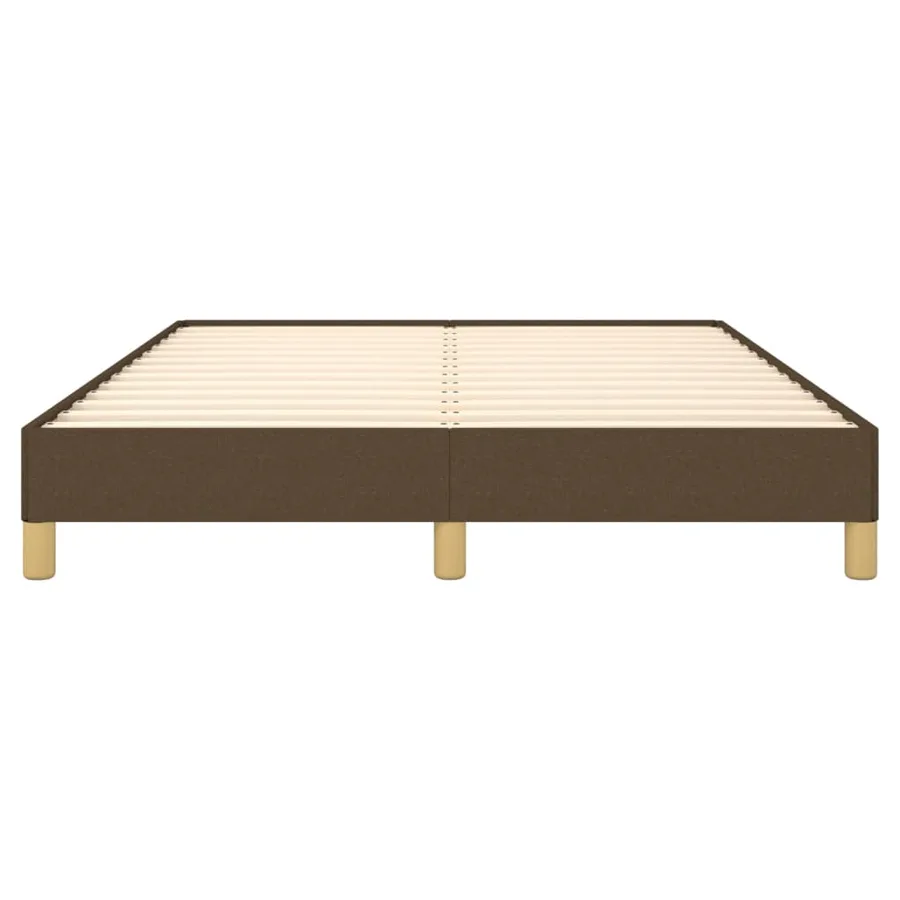 Cadre de lit sans matelas marron foncé 160x200 cm tissu - 5