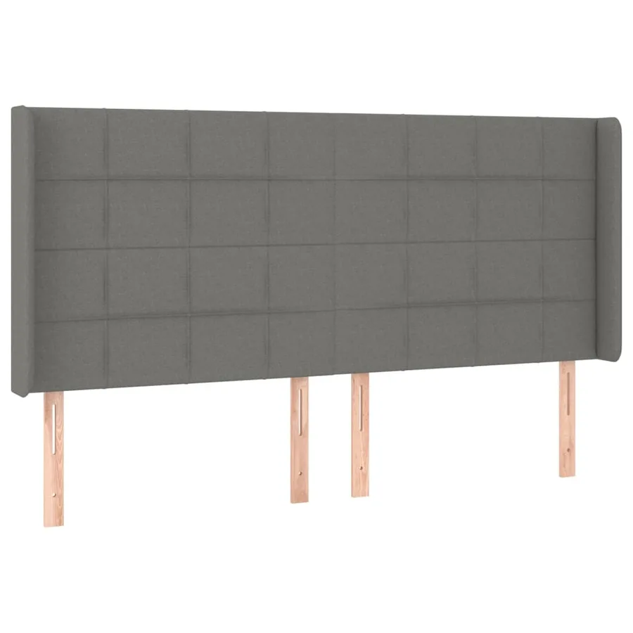 Tête de lit à LED Gris foncé 183x16x118/128 cm Tissu - 3