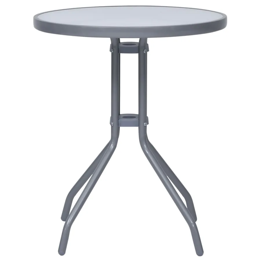 Ensemble de bistro 3 pcs aluminium et textilène argenté - 10