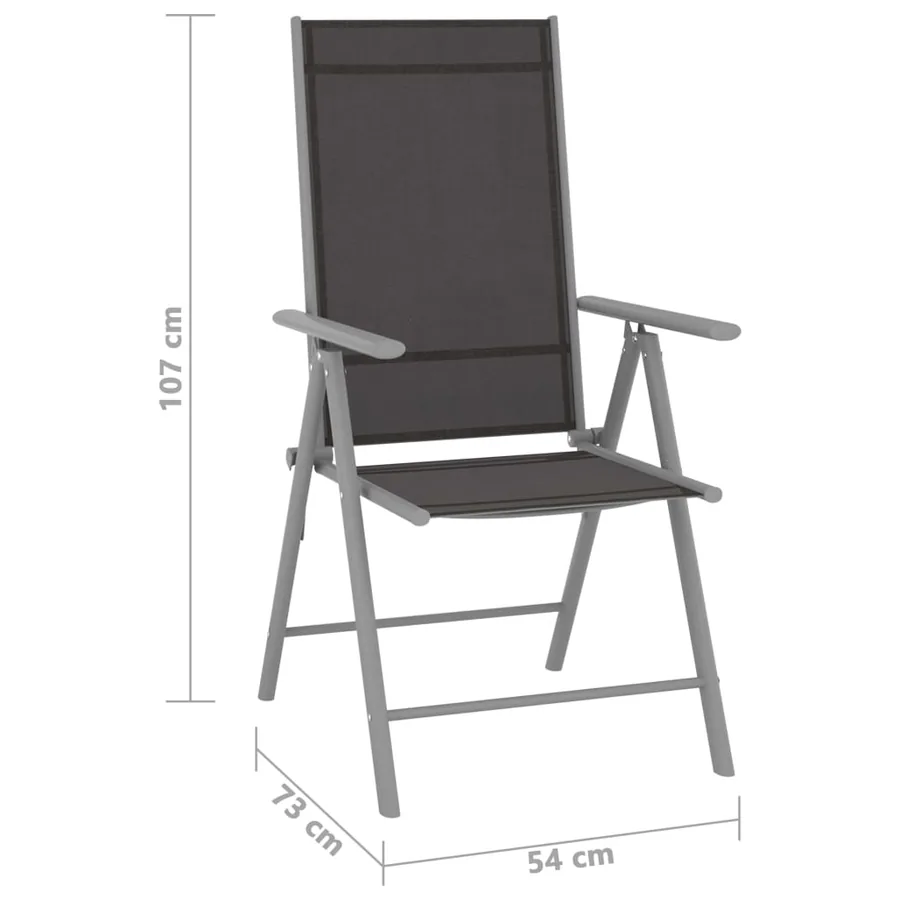 Ensemble de bistro 3 pcs aluminium et textilène argenté - 13