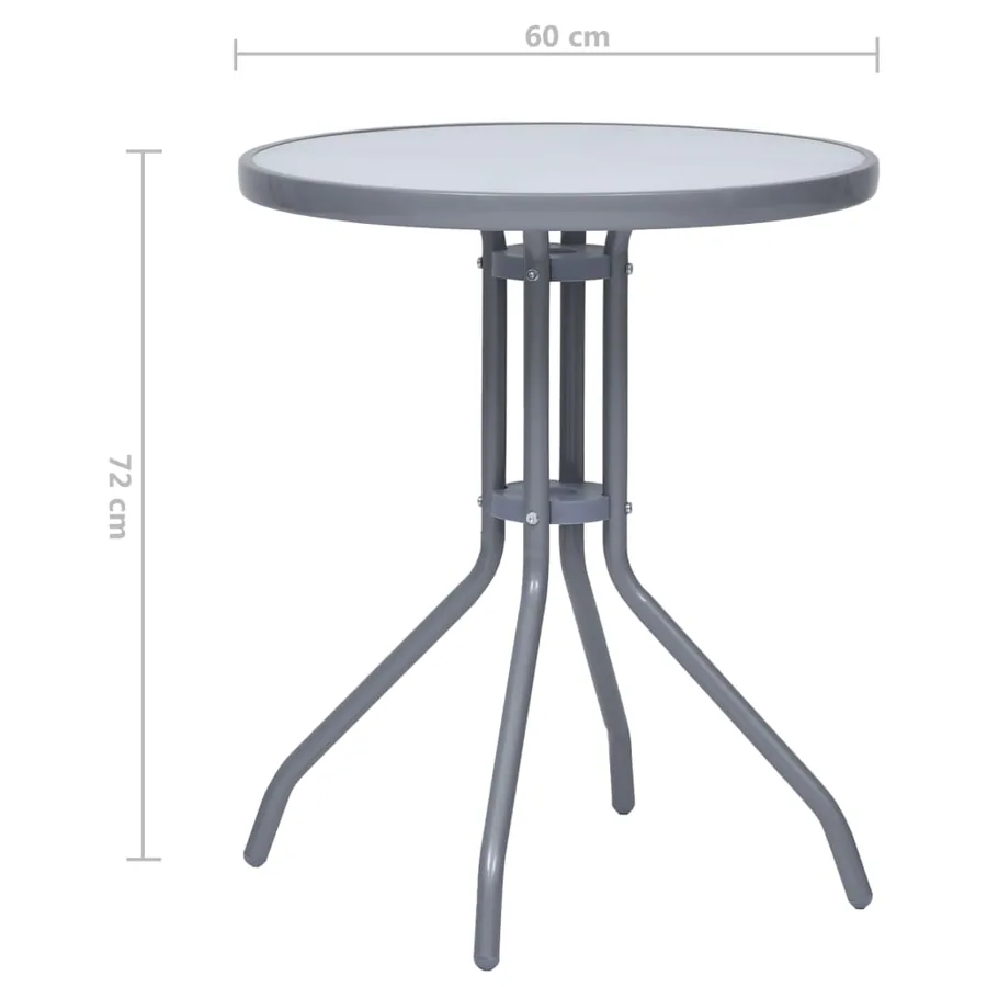 Ensemble de bistro 3 pcs aluminium et textilène argenté - 14