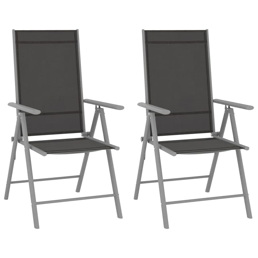 Ensemble de bistro 3 pcs aluminium et textilène argenté - 2