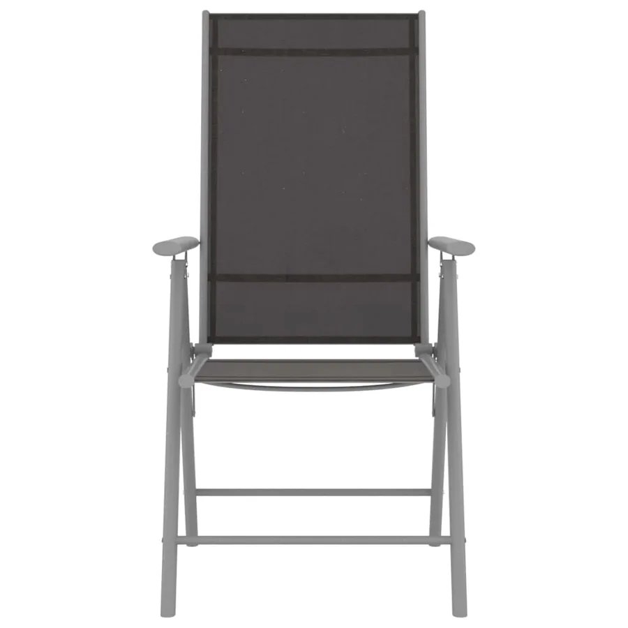Ensemble de bistro 3 pcs aluminium et textilène argenté - 4