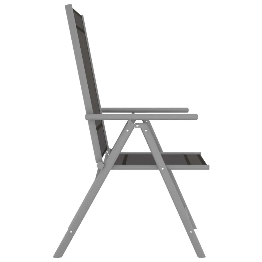 Ensemble de bistro 3 pcs aluminium et textilène argenté - 5