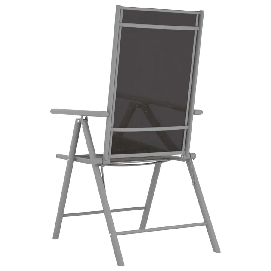Ensemble de bistro 3 pcs aluminium et textilène argenté - 6